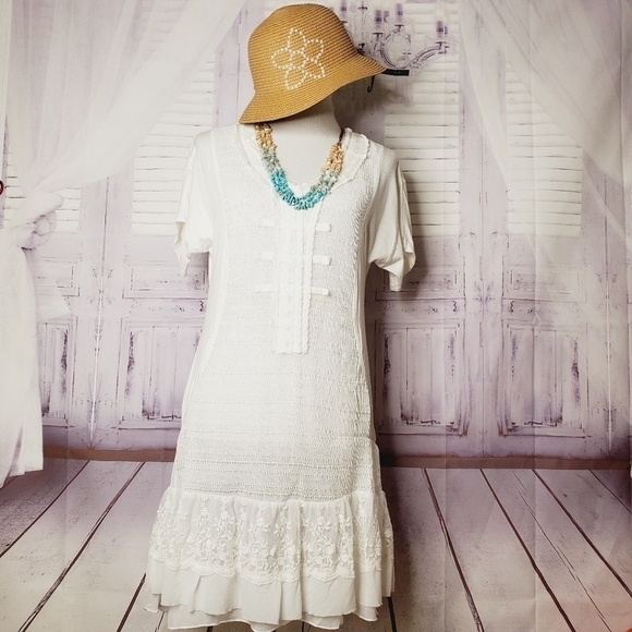 MONORENO‎ SIZE M WHITE IVORY BEACH LACE… - Picture 8 of 16